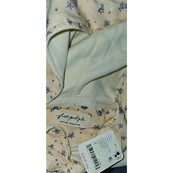 NWT Free People Headscarf Hoodie $128 SMALL Buttercup Combo - Picture 5 of 5
